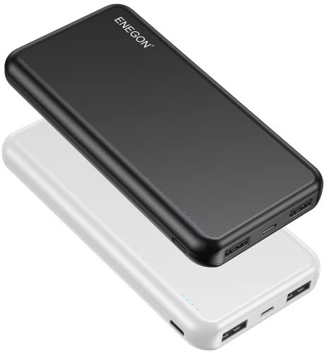 ENEGON Pack de 2 Bancos de Energía Portátiles de 10000mAh Power Bank Batería de Carga de Teléfonos Móviles con Entrada USB de Tipo C y Salida USB Dual para iPhone