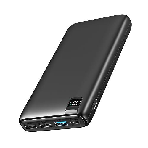 A ADDTOP Batería Externa 26800mAh, Power Bank con PD 18W Cargador Portátil Carga Rápida con Pantalla LCD y 4 Outputs para Smartphones