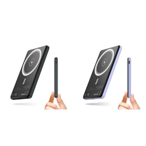 NOHON Batería Externa Magnético Power-Bank: 5000mAh 8MM Slim Powerbank Inalambrico Cargador Portátil &amp; Batería Externa Magnético Power-Bank: 5000mAh 8MM Slim Powerbank Inalambrico Cargador Portátil