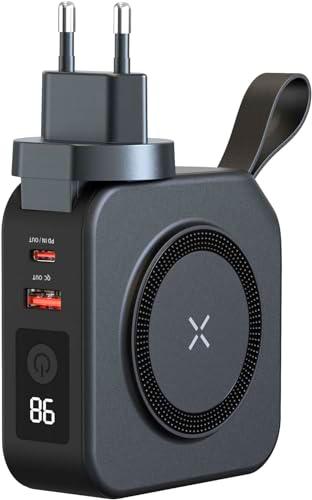 TIGERPOWER PowerBank - Cargador Universal 4 Productos en uno: batería Externa 10000 mAh+Cargador MagSafe+GAN+Cargador de Corriente Mundo EU/US/UK/AUS