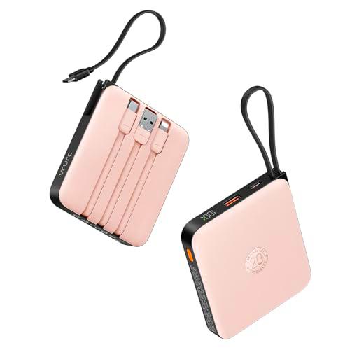 VRURC - Batería Externa (10000 mAh, 4 Cables Integrados