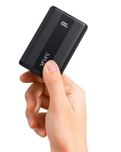 VRURC Batería Externa 20000mAh Mini Power Bank Carga Rapida 22.5W PD &amp; QC 3.0 USB C Cargador Portatil compacta con 3 Entrada &amp; 4 Salida Compatible con Smartphones
