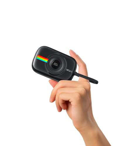 VRURC Power bank 10000mAh con cable incorporado, mini banco de energía pequeño de cargarápida de 20 W