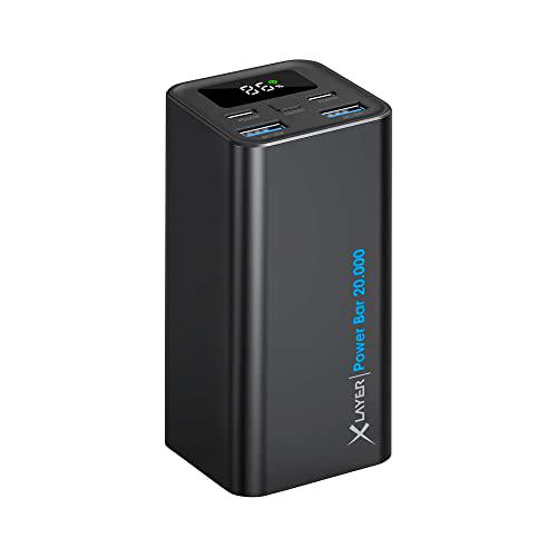 XLayer Powerbar 65W Power Bank 20000mAh PD USB C Quick Charge Digital Display Cargador Compatible con MacBook Pro Surface Go iPad Air iPhone 16 15 14 Pro MAX Mini Steam Deck