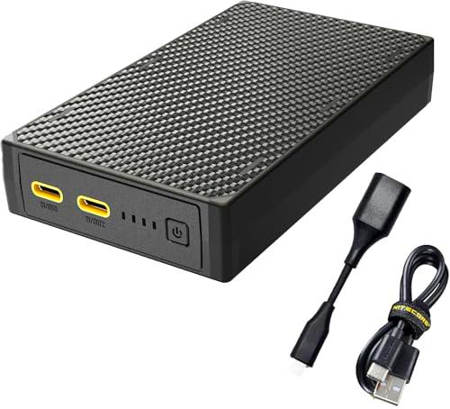 Nitecore Batería Externa NB20000 Gen3 - Power Bank con 20000 mAh y Fibra de Carbono Ultraligera