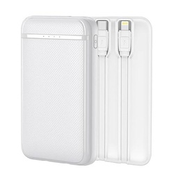 Bateria Externa Power Bank 5000 mAh Cool (2 Cables: Tipo C/Lightning) Blanco
