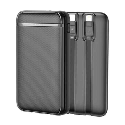 Bateria Externa Power Bank 5000 mAh Cool (2 Cables: Tipo C/Lightning) Negro