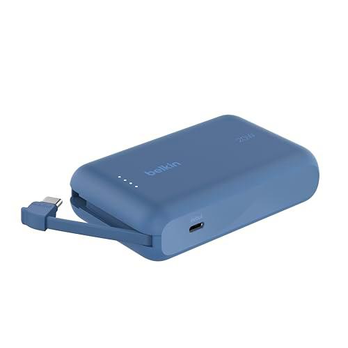 Belkin BoostCharge batería Externa de 10 000 mAh, Power Bank portátil con Cable Integrado PD (20 W)