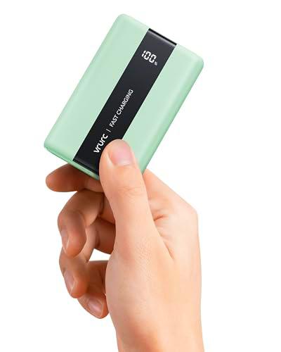 VRURC Power Bank 20000mAh, Pequeño USB C Carga Rápida Power Bank Mini Batería Externa 22.5W Batería Pero Potente Cargador Portátil Compatible con iPhone Samsung Tablet Huawei etc(Verde)