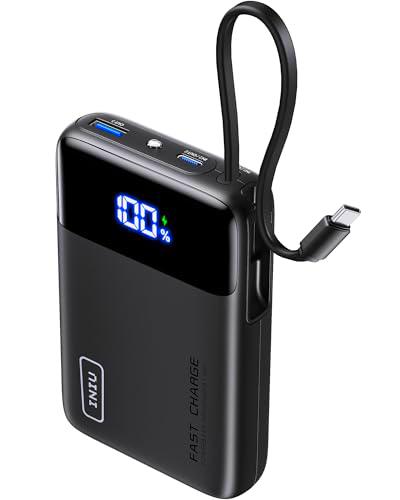 INIU Power Bank, Pequeño 22.5W 20000mAh Bateria Externa con Cable USB-C Integrado