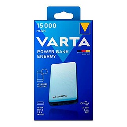Power Bank 15.000mAh, 100/240V, Dimensiones 74x21x138mm