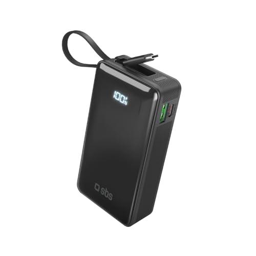 SBS Powerbank 10K Fast LCD, Alimentación 10000Mah, Carga Rápida 22,5W