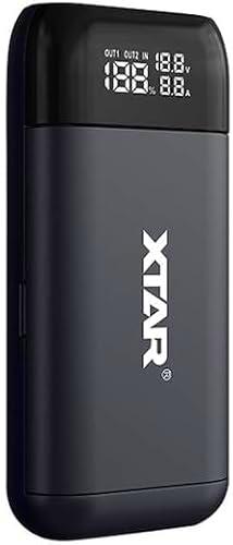 Cargador de batería rápido + Power Bank XTAR PB2S Tipo-C Cargador de batería portátil de Doble función USB C para 18650 18700 20700 21700 (baterías no Incluidas)