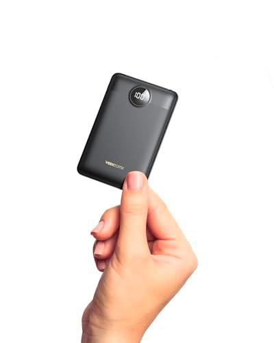 Batería Externa Carga Rápida 10000mAh, Power Bank Cable Incorporado USB C Pequeña Batería Portátil con PD 22.5W QC 3.0 Carga Adaptación iPhone/Samsung/Tablet