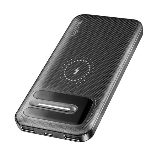 LogiLink PA0343RF - Batería Externa de 10.000 mAh, Carga inalámbrica o por Cable