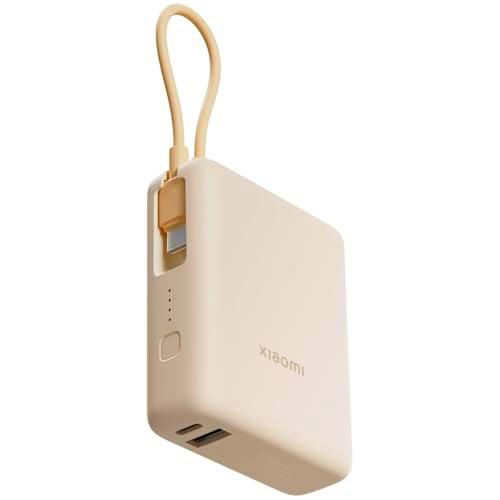 Xiaomi Power Bank 10000Mah 33W Integrated Cable - Bateria Externa Carga Rápida | Cargador Portátil Inalámbrico USB-C y USB-A para Smartphones | Cargador Batería Externa para 3 Dispositivos