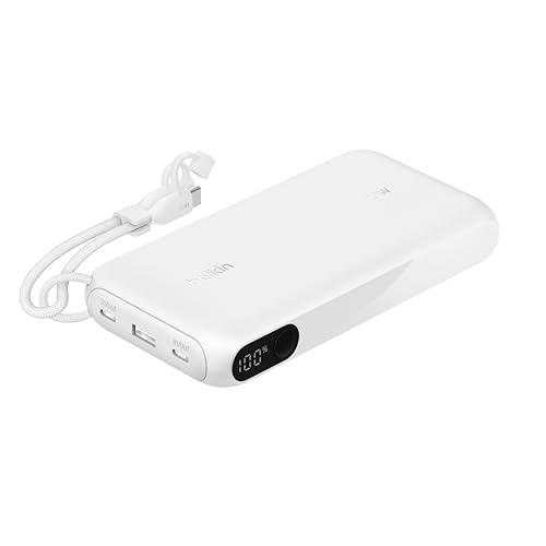 Belkin Batería Externa USB-C de 20 000 mAh, Power Bank con 2 Puertos USB Tipo C y 1 Puerto USB-A