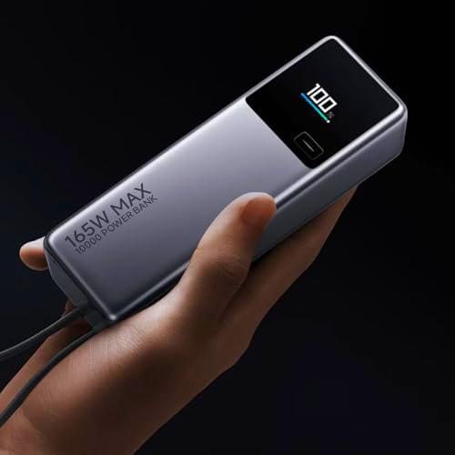 Xiaomi Power Bank 165W 10000Mah Integrated Cable - Bateria Externa Carga Rápida | Cargador Portátil Inalámbrico USB-C y USB-A para Smartphones | Cargador Batería Externa hasta 2 Dispositivos