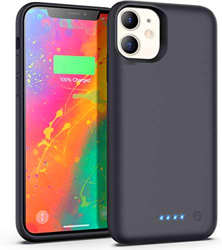 iPosible Funda Batería para iPhone 11, [6800mAh] Funda Cargador Portatil Batería Externa Ultra Carcasa Batería Recargable Power Bank Case para iPhone 11 [6.1 Pulgadas]