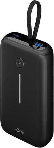 goobay Batería Externa de 20000 mAh con Cable USB-C Integrado de 13 cm