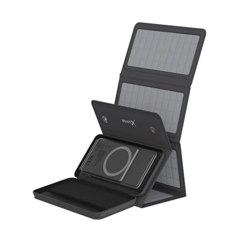 XLayer Cargador Solar inalámbrico I 10.000 mAh 15 W I MagSafe Compatible con Panel Solar I USB C Carga rápida I Cargador Exterior para iPhone 15 Pro /14/13/12/Plus/Mini//Pro MAX