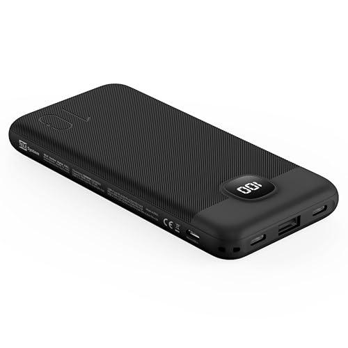 TELE System Power Bank 10000mAh TSPB010 - Cargador portátil de Carga rápida para 3 Dispositivos
