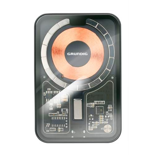 Grundig Powerbank Inalámbrica Transparent 5000mAh - Batería Externa USB-C Entrada y Salida