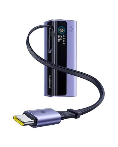 Baseus EnerGeek Power Bank 145W 20000mAh Cargador Portátil con 60cm Cable USB-C Integrado retráctiles