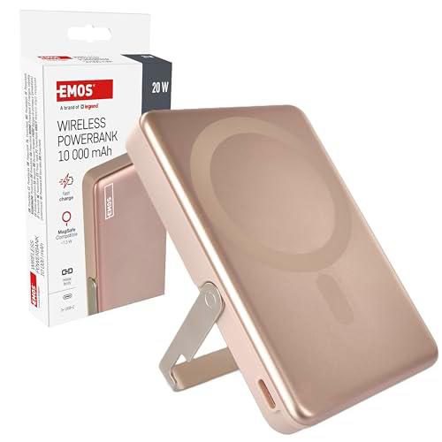 EMOS - Powerbank 10.000 mAh WI 1031 con imán - Batería Externa magnética con passthrough y Carga inalámbrica