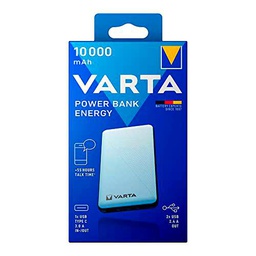 Power Bank 10.000mAh, Entrada 100/240V, Dimensiones 73x15x138mm