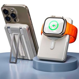 PORTENTUM Power bank MagSafe 5 en 1 con soporte plegable