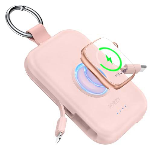 RORRY Batería Externa de 5000 mAh con Cable Integrado