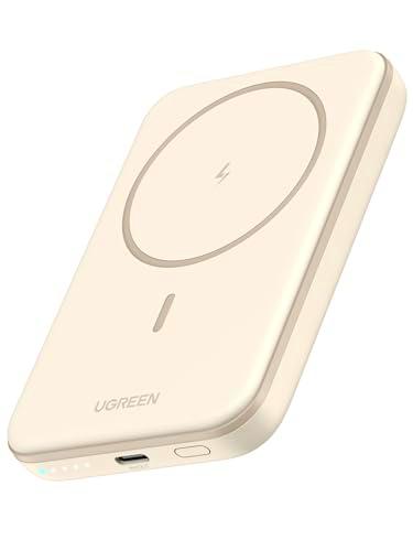 UGREEN Nexode Power Bank Magnético 5000mAh, Batería Externa Carga Rápida PD15W con Cable USB C